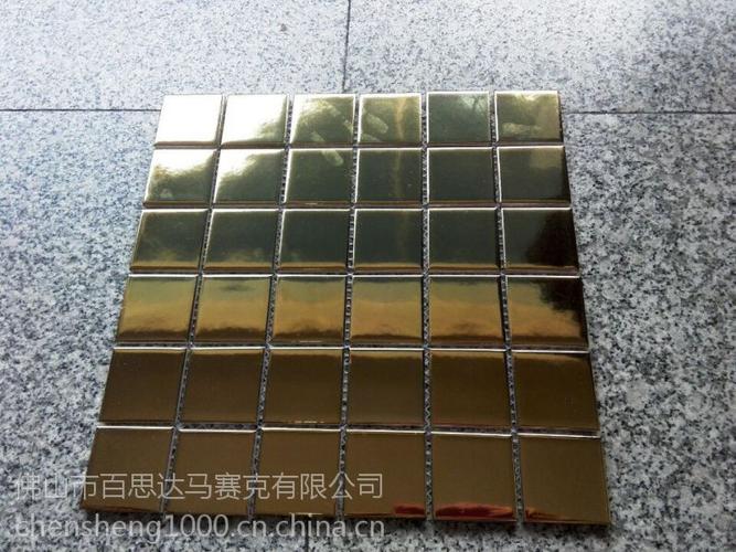 供应工厂批发金色陶瓷马赛克 蓝色泳池马赛克